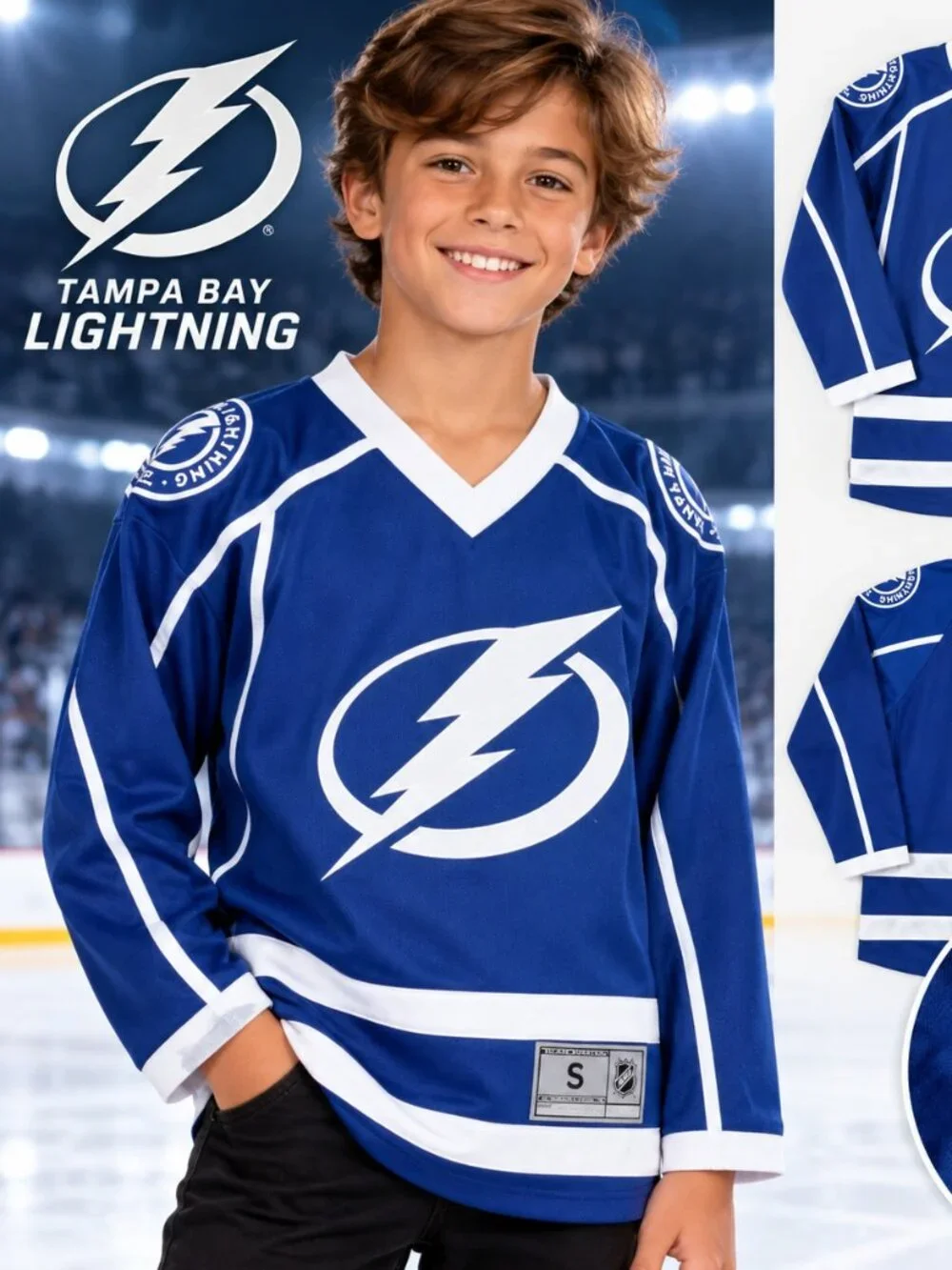 Tampa Bay Lightning NHL Youth Hockey Jersey Blue NWT S-XL